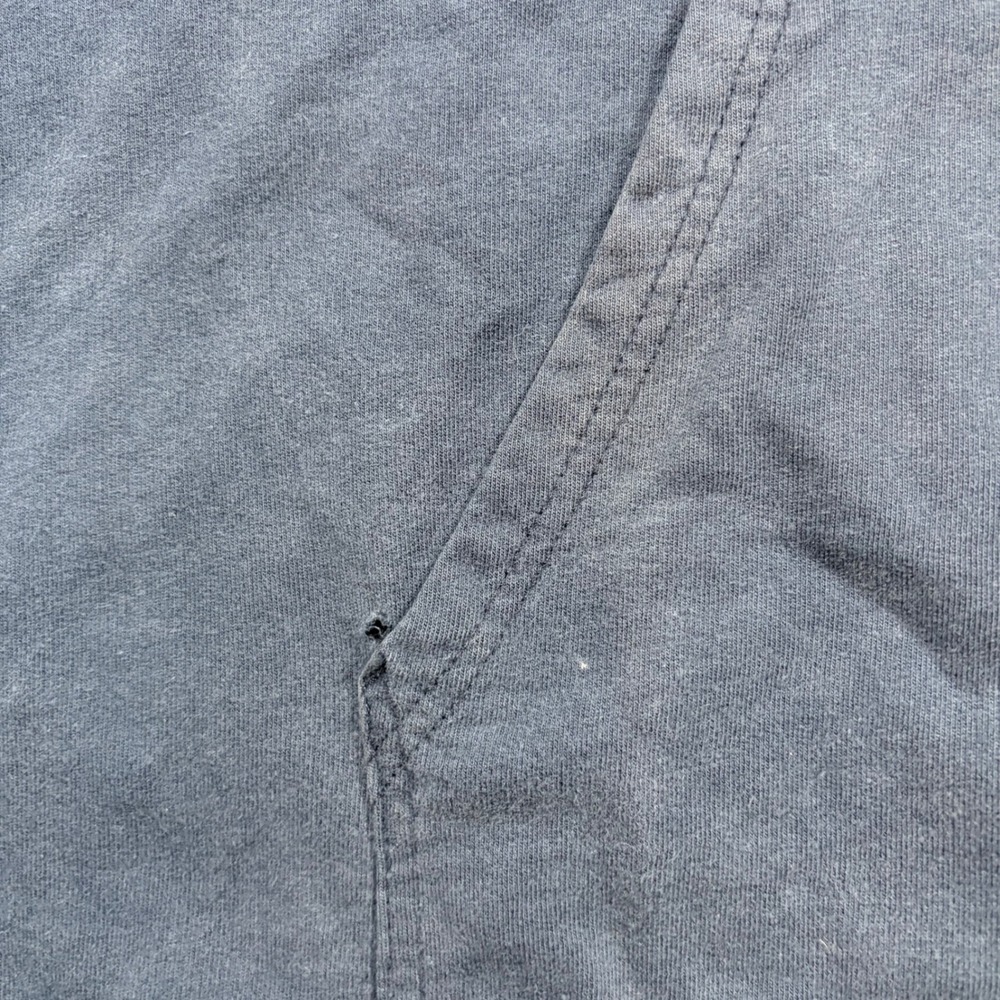 Columbia Hoodie Mens XL Blue Logo Sleeve Pullover Sweatshirt Pocket Distressed - Picture 7 of 11
